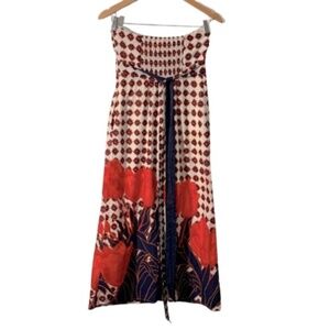 Maeve Anthropologie Women's Tulip Fields Strapless Dress Size 0